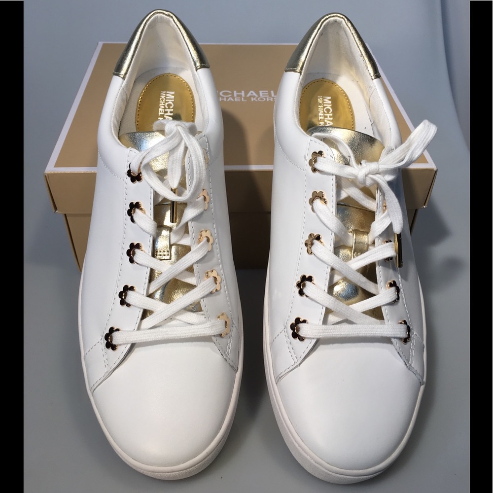 NIB Michael Kors Irving Lace Up Leather Sneakers